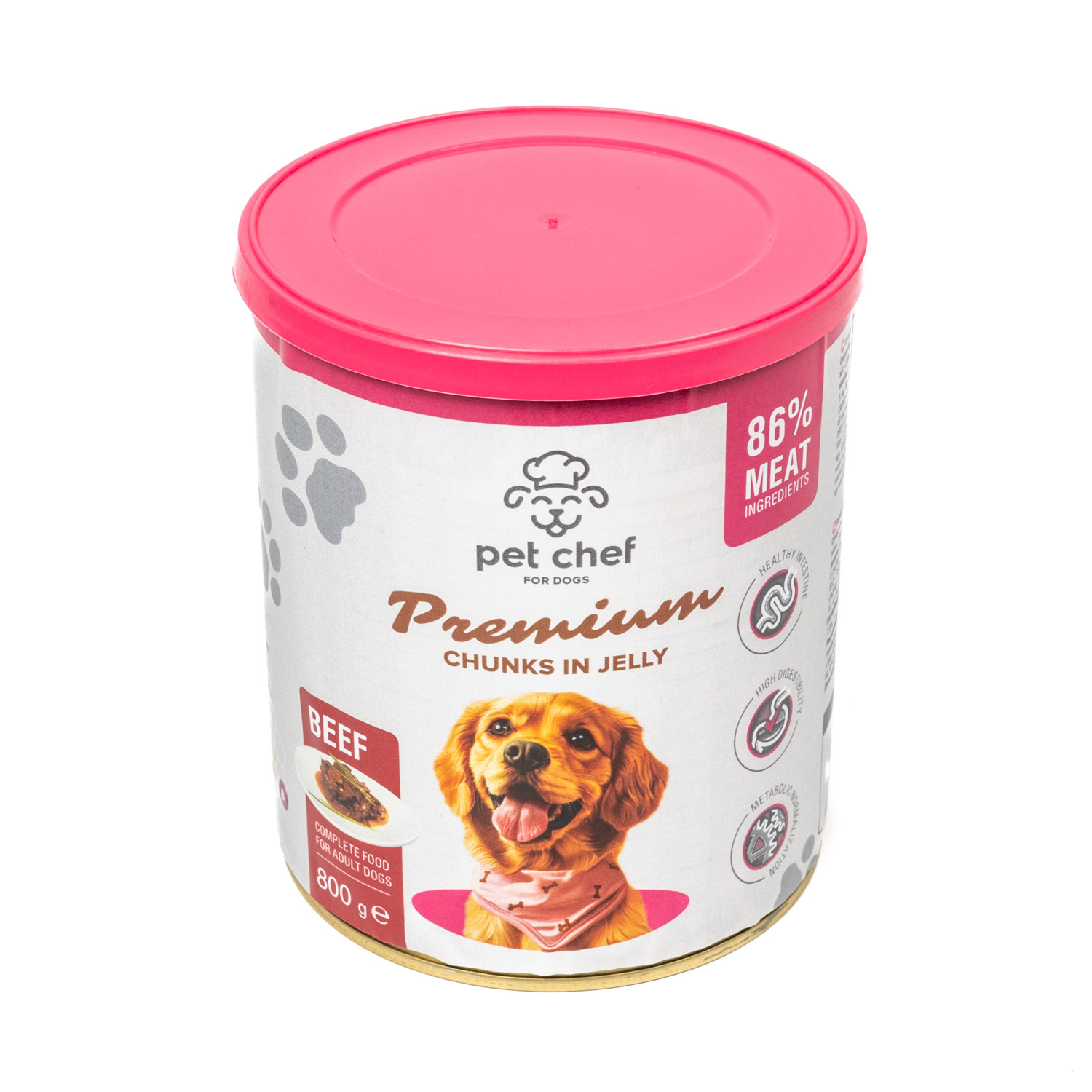 Вологий корм для собак Pet Chef Chunks in Jelly 800 г з яловичиною Pet Chef - купити в Україні