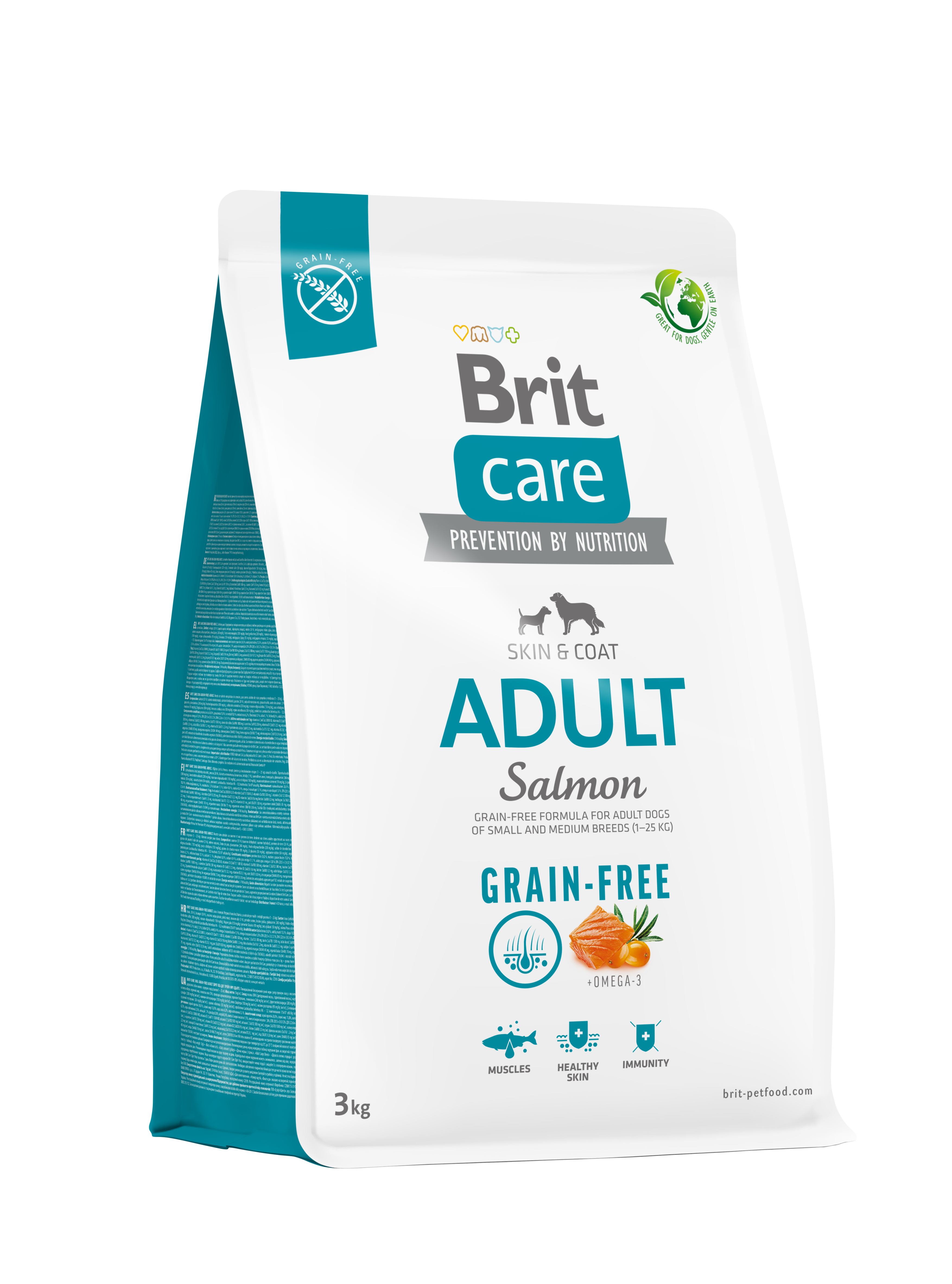 Корм сухий Brit Care Dog Grain-free Adult для дорослих собак малих і середніх порід беззерновий з лососем 3 кг
