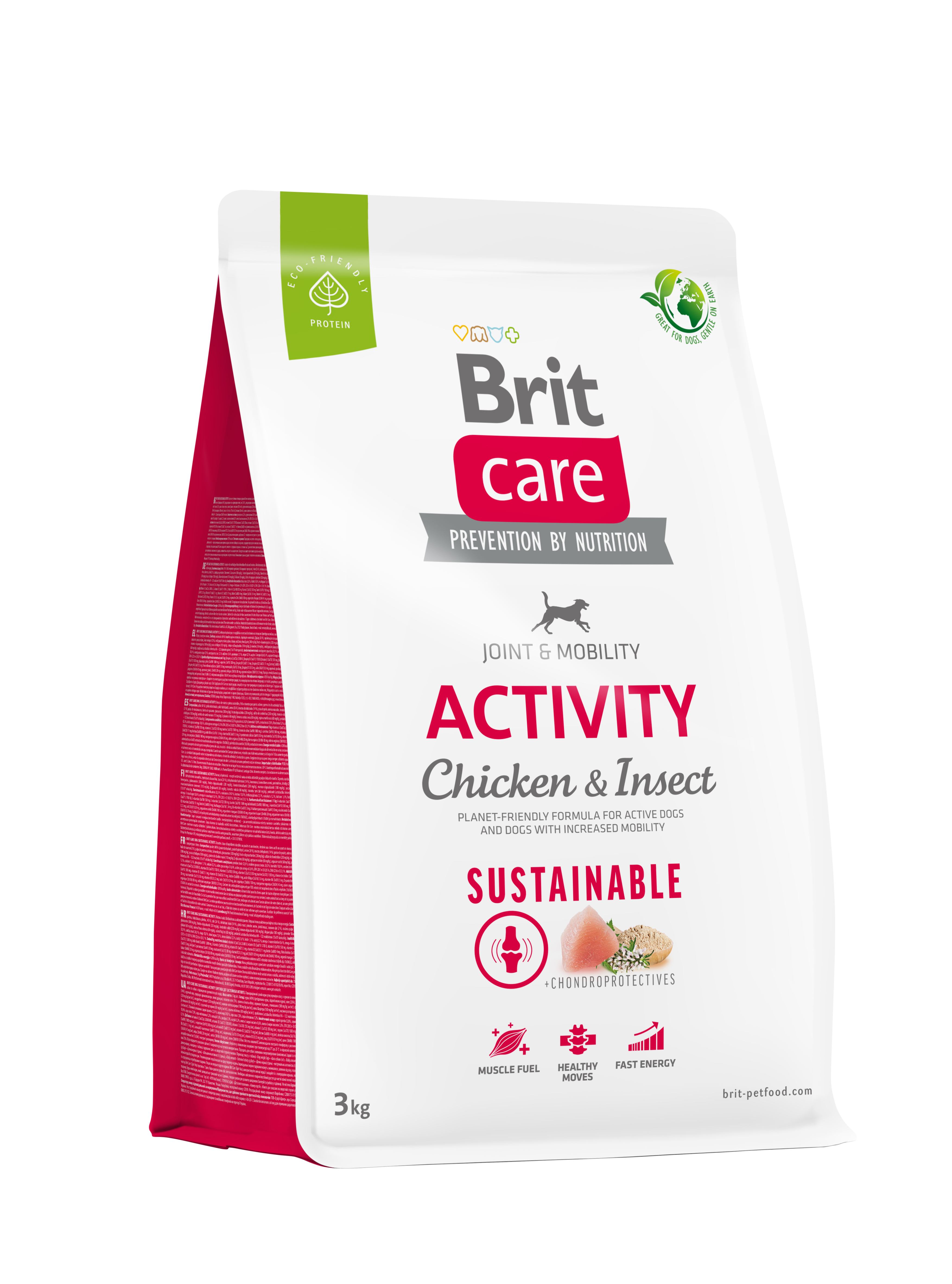 Корм сухий Brit Care Dog Sustainable Activity для дорослих собак з підвищеною активністю з куркою та комахами 3 кг Brit - купити в Україні