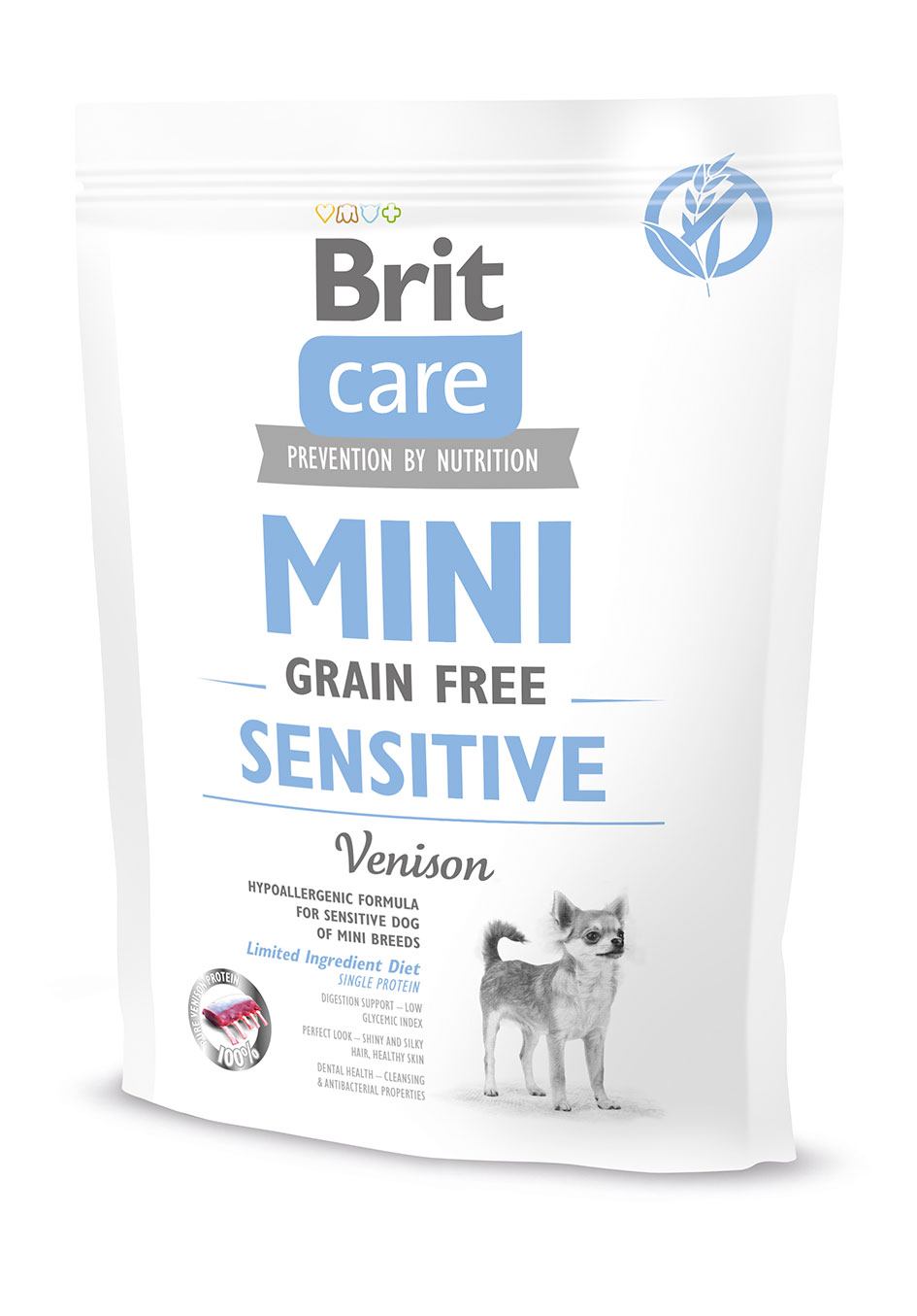 Корм сухий Brit Care Grain Free Mini Sensitive для собак мініатюрних порід з чутливим травленням з олениною 400 г Brit - купити в Україні