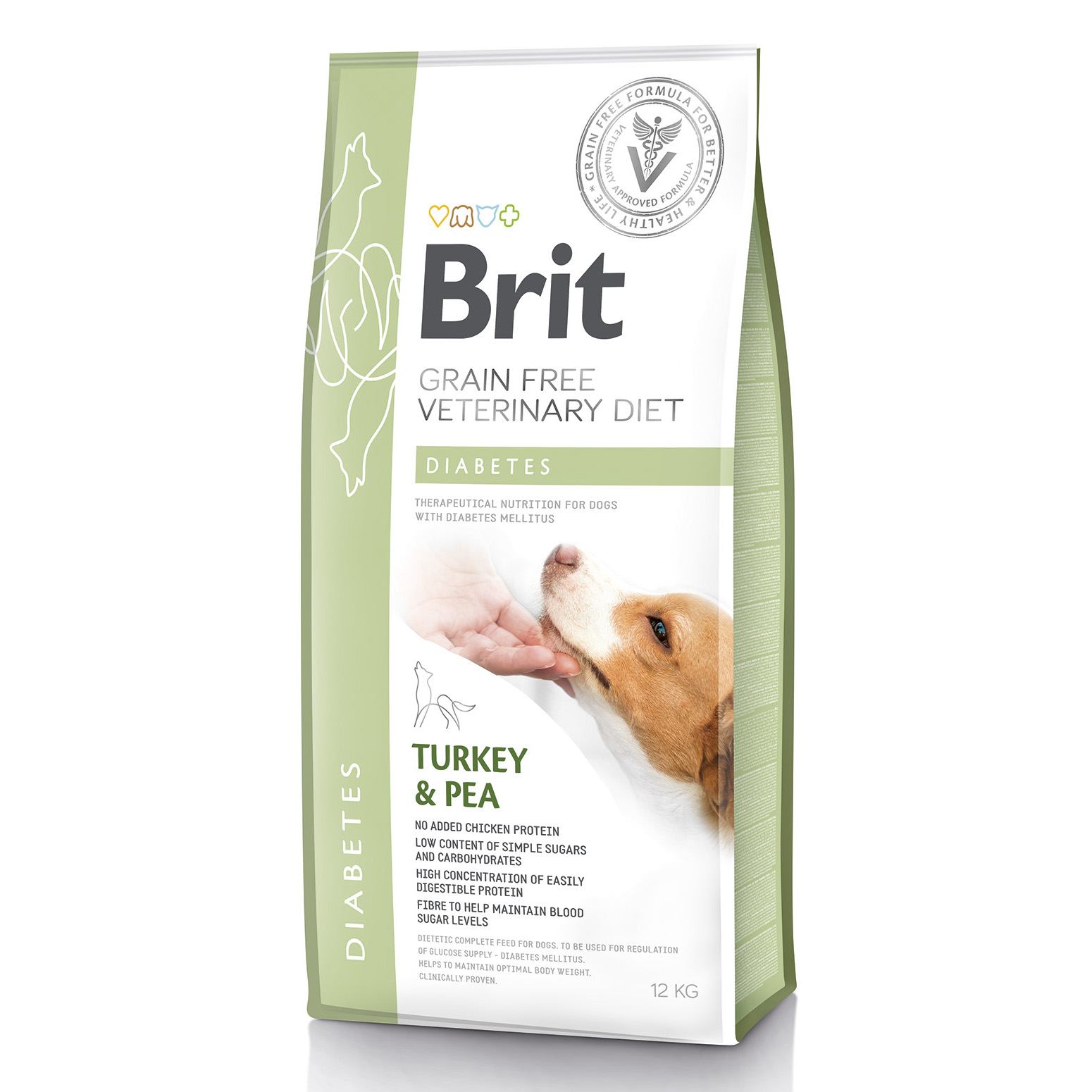 Корм сухий Brit Grain Free VetDiet Dog Diabetes для собак з цукровим діабетом з індичкою та горохом 12 кг