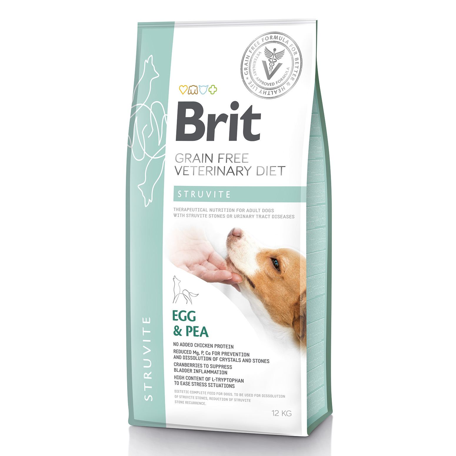 Корм сухий Brit Grain Free VetDiet Dog Struvite для собак з сечокамяною хворобою з яйцем індичкою горохом гречкою 12 кг