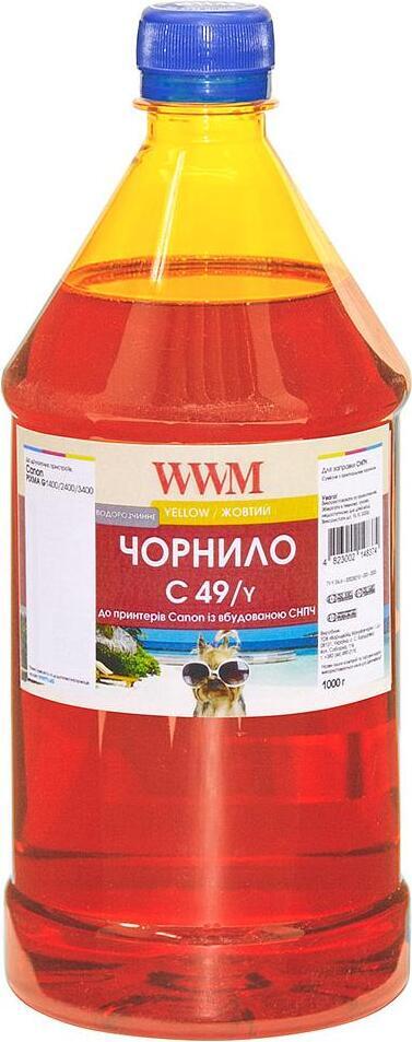 Чорнило для принтера WWM Canon GI-490 1000г Yellow (C49/Y-4)