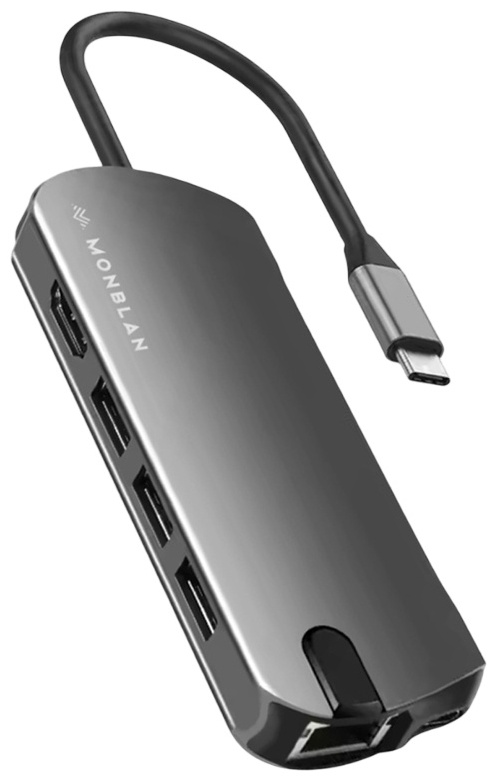 USB-хаб Monblan USB-C 8in1 Multiport P1 Series Gray Monblan - купити в Україні