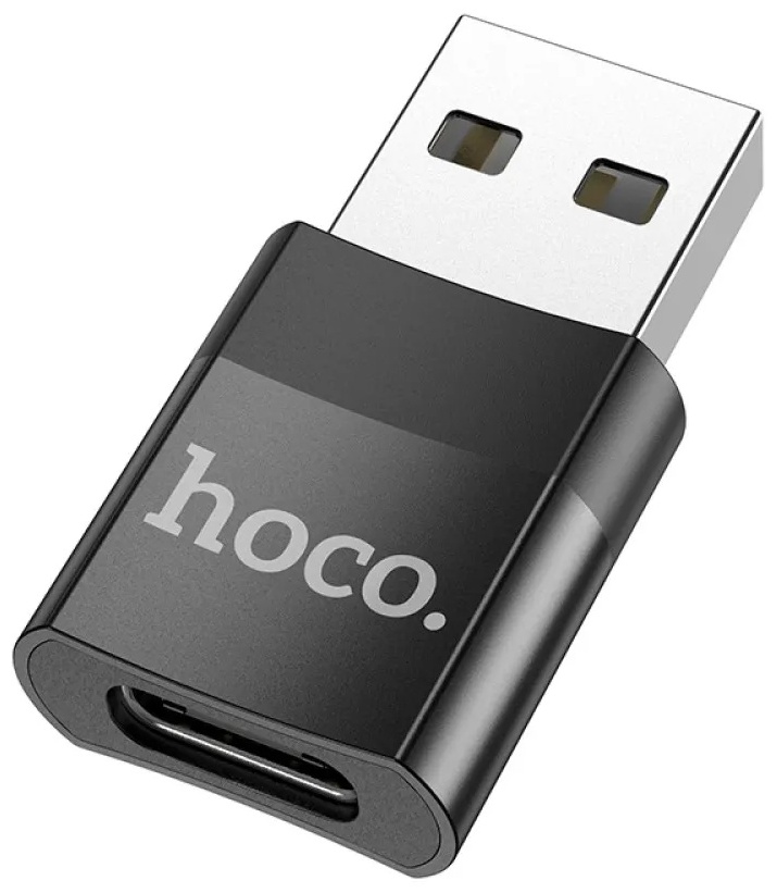 Перехідник Hoco UA17 USB Male to Type-C female USB2.0 adapter Black