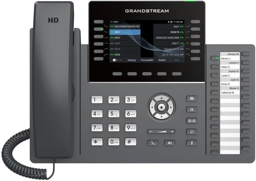 Grandstream GRP2636, 16 SIP accounts, 12 lines, 4,3 inch (480 x 272) capacitive touch screen TFT LCD, 6+6 configurable Virtual Programmable Keys per Grandstream - купити в Україні