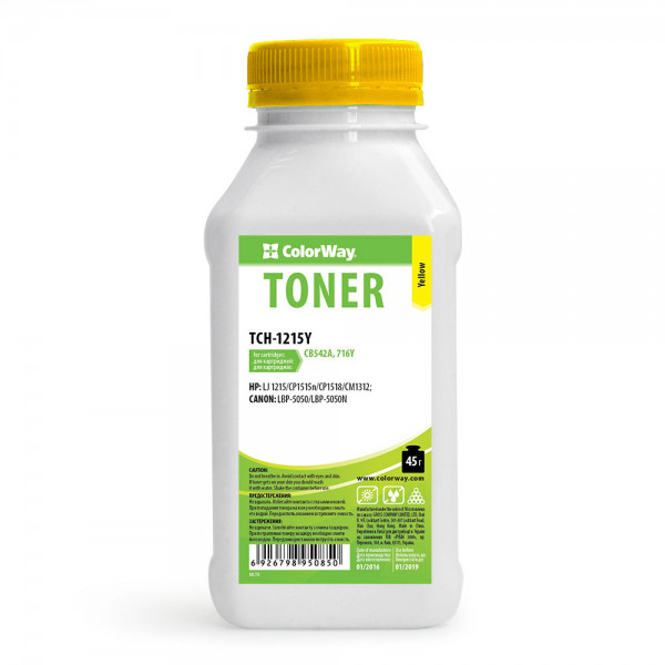 Принтерний тонер ColorWay HP CLJ CP1215/1515 45г Yellow (TCH-1215Y)