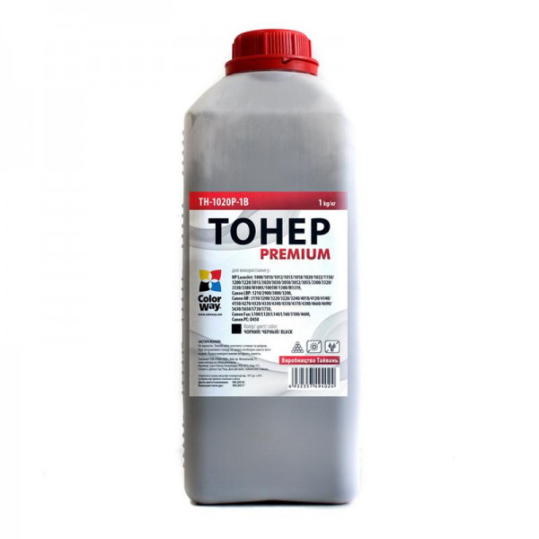 Принтерний тонер ColorWay HP LJ P1000/1010/1200/2100/AX Premium 1000 г Black (TH-1020P-1B)