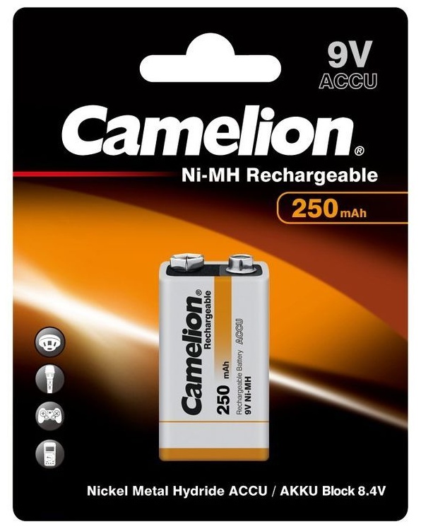 Акумулятор Camelion 6F22 250mAh Ni-MH 1шт. (NH-9V250BP1)