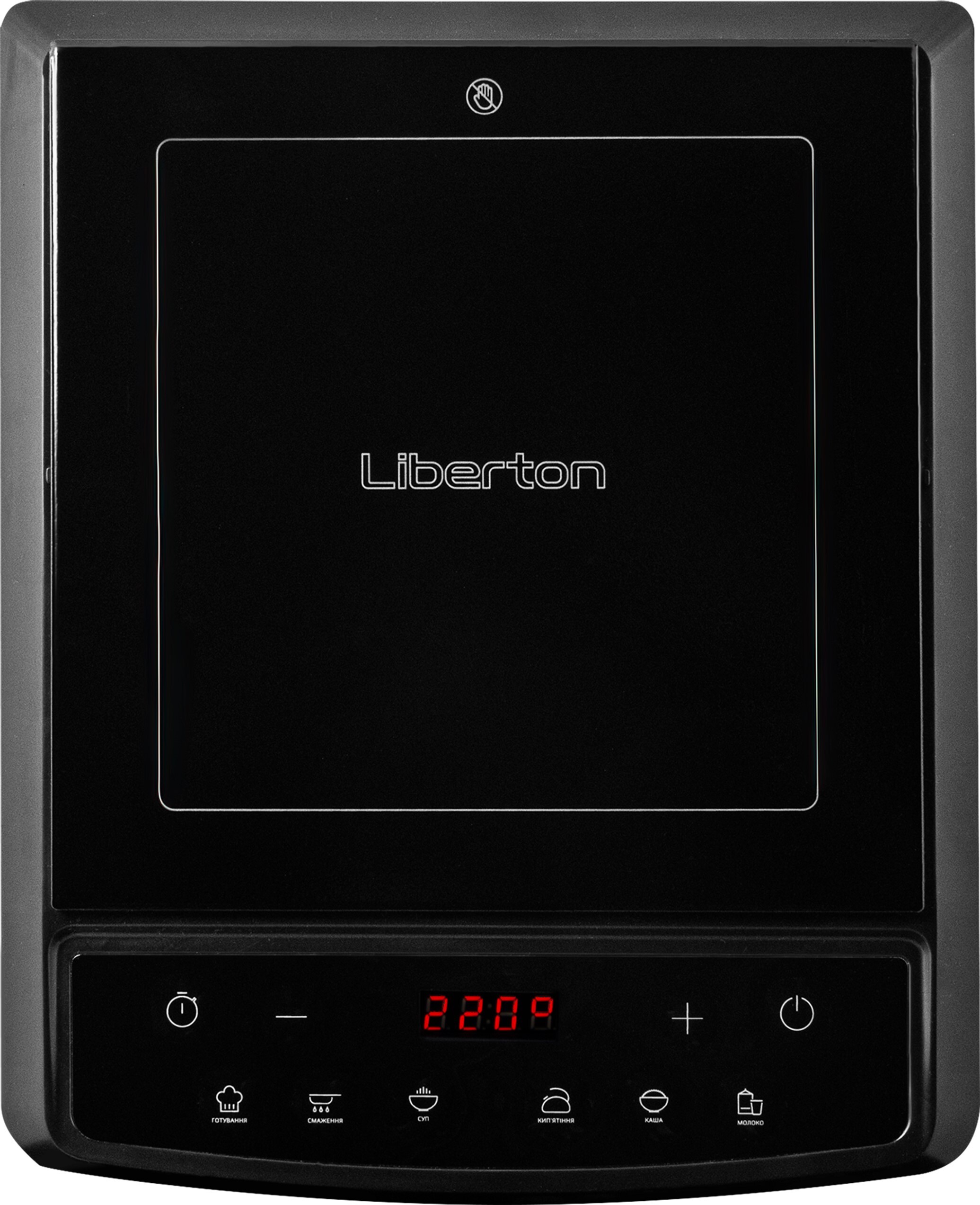 Настольная плита Liberton LIC-3700, Black, 1500W, индукционная, 8 режимов, 1 конфорка, управления сенсорное, стеклокерамика, дисплей, таймер