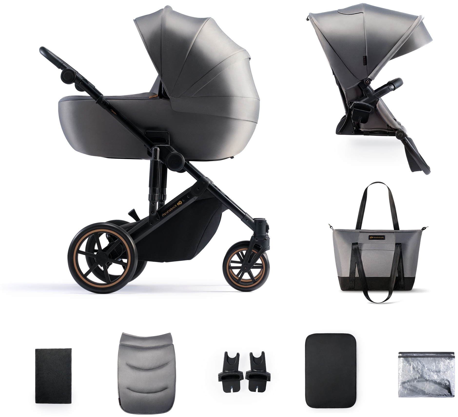 Універсальна коляска 2 в 1 Kinderkraft Prime 2 Shadow Grey (KSPRIM02GRY2000)