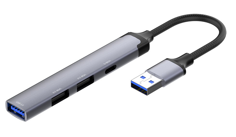 USB-хаб ColorWay USB-A 4-в-1 USB2.0х3/USB3.0 Dark Gray CW-HUB05 ColorWay - купити в Україні