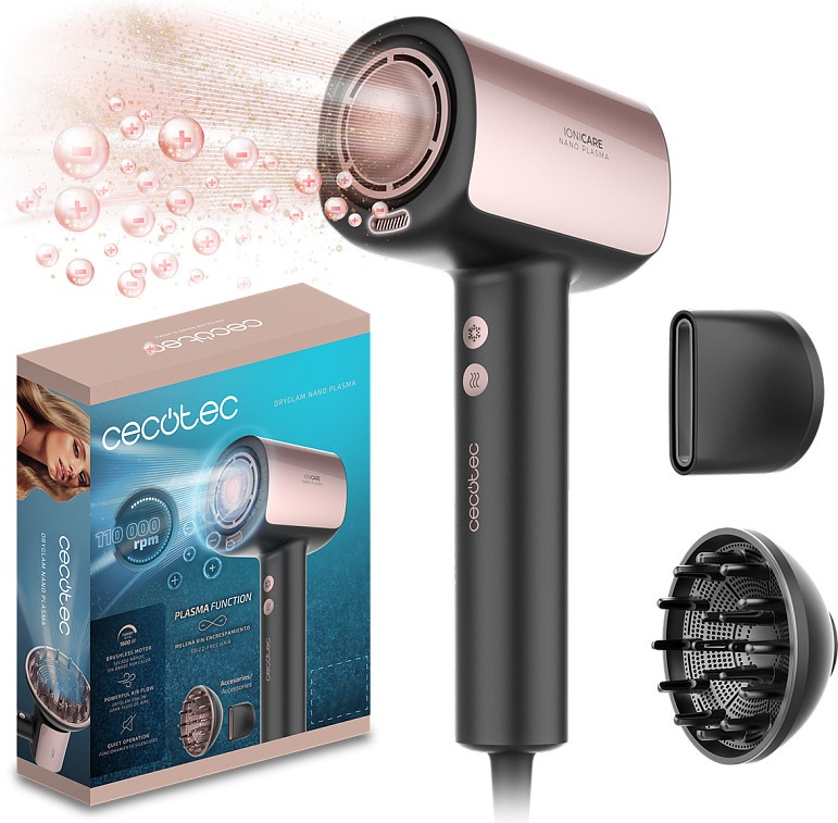 Фен Cecotec DryGlam Nano Plasma Black (A01_EU01_100150) Cecotec - купити в Україні