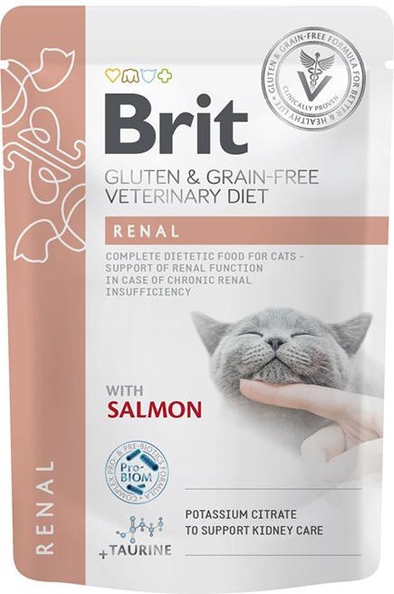 Корм вологий Brit GF VD Renal для котів з лососем 85 г Brit - купити в Україні
