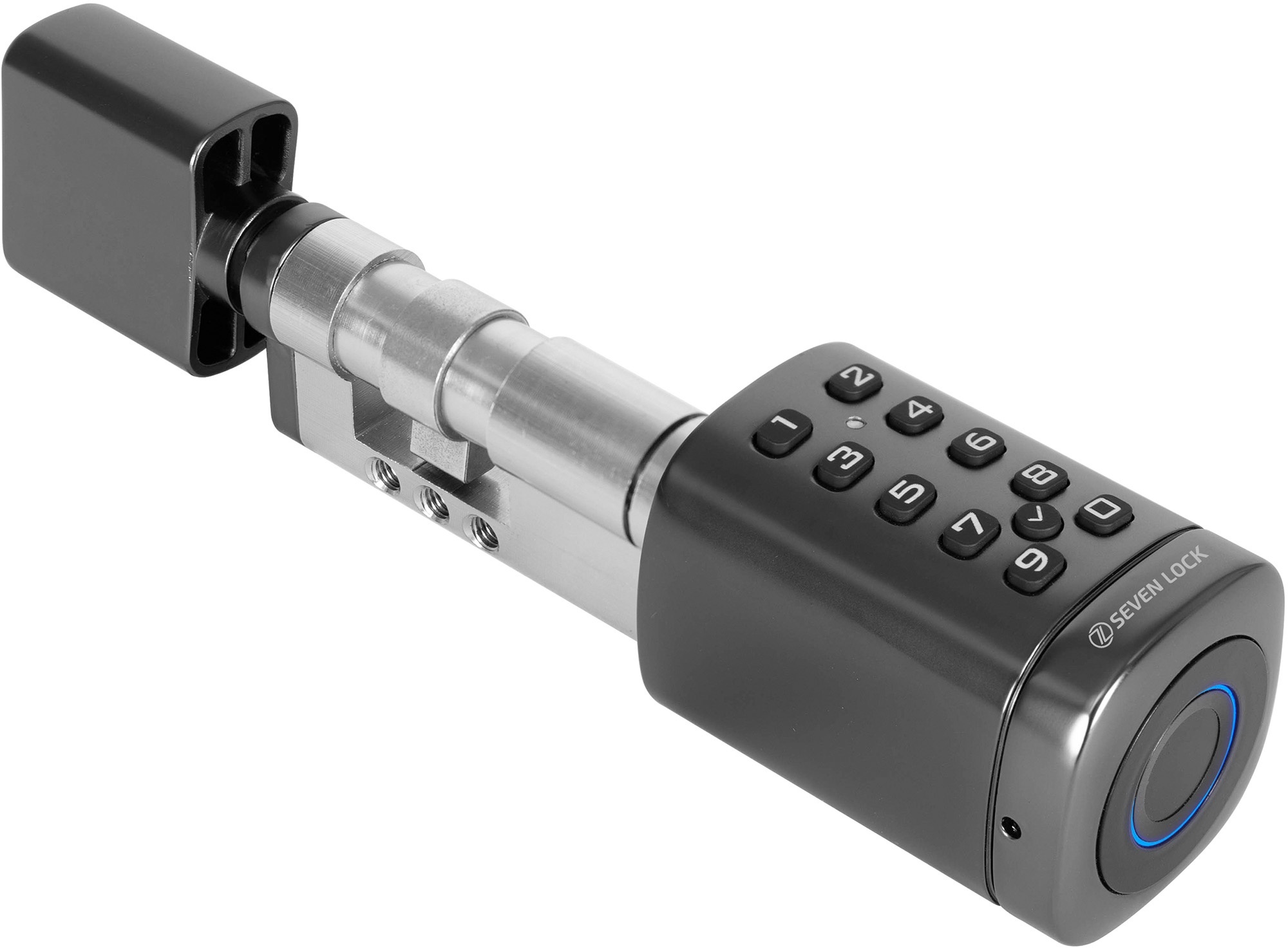 Розумний дверний біометричний замок (циліндр) Seven Lock SL-7773BF Black (40-106 мм)