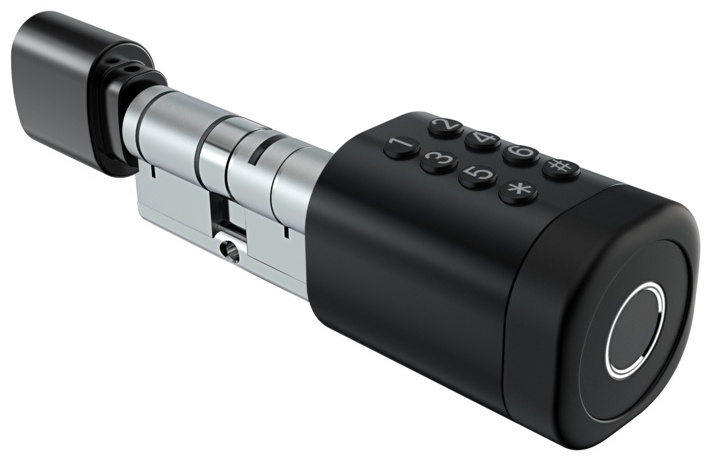 Розумний дверний біометричний замок (циліндр) Seven Lock SL-7774BF Black (35-90мм)