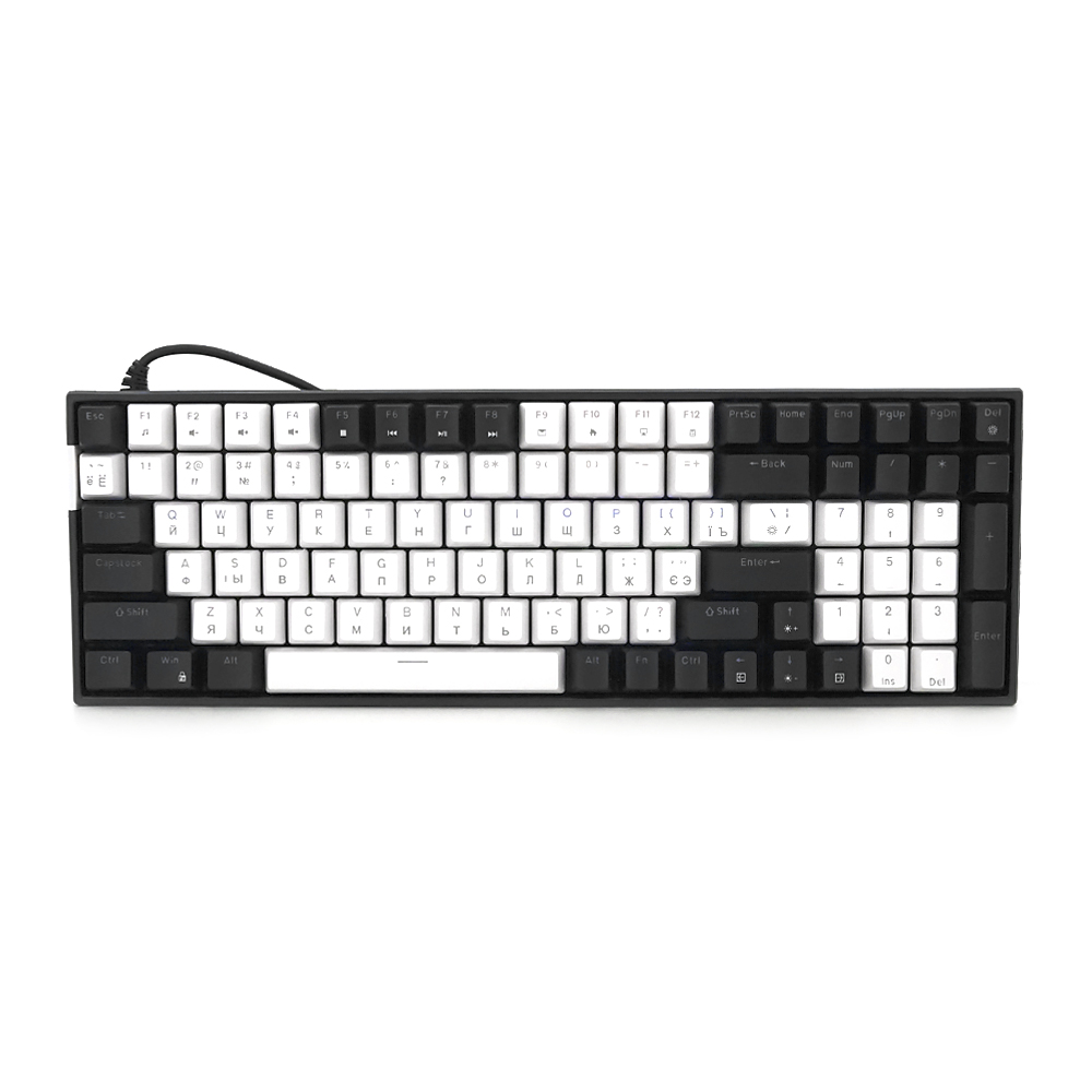 Клавіатура Xstrike XS-1030 Black White (Eng/Ukr/Ru)