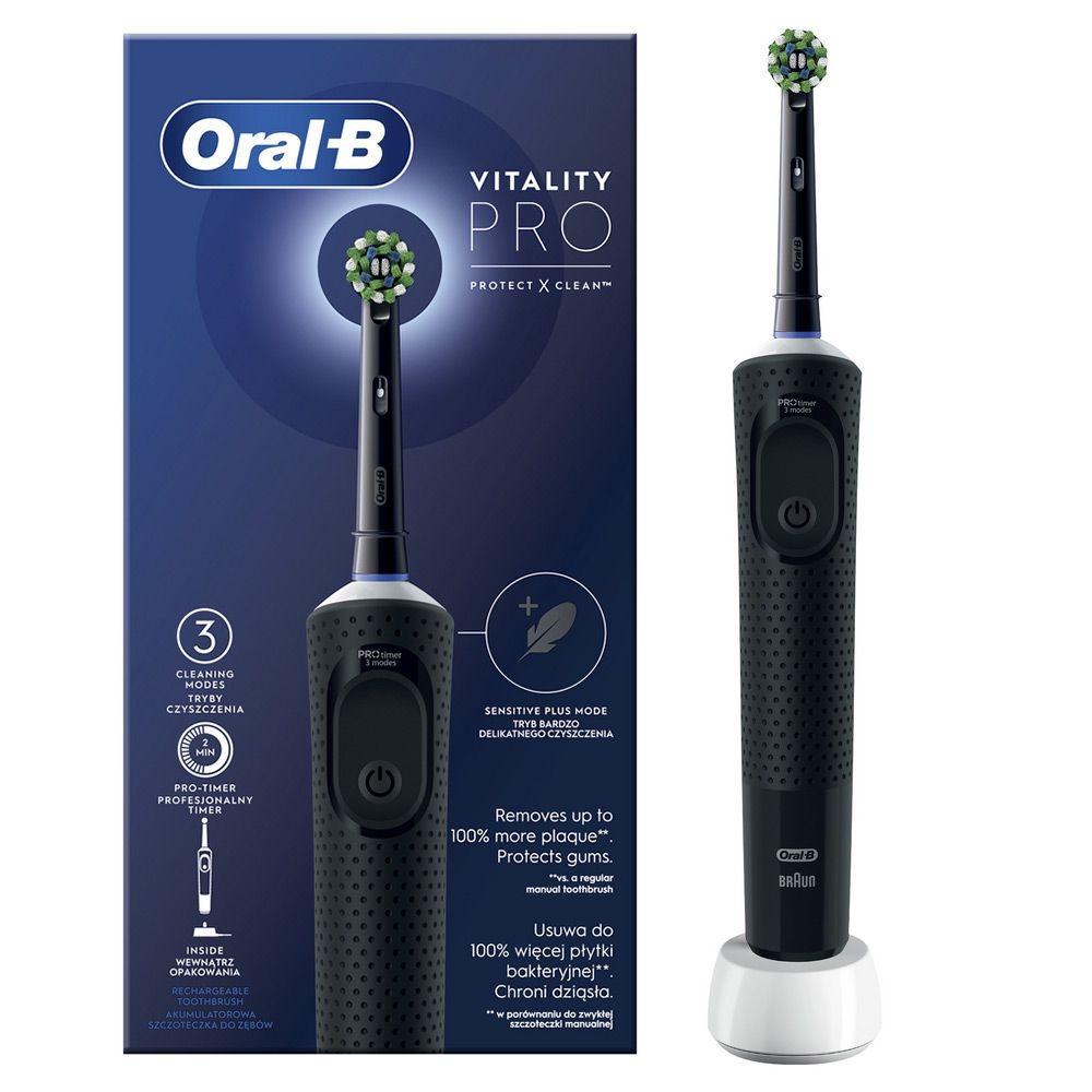 Електрична зубна щітка Oral-B Vitality D103.413.3 PRO Black Protect X Clean Cross Action Oral-B - купити в Україні