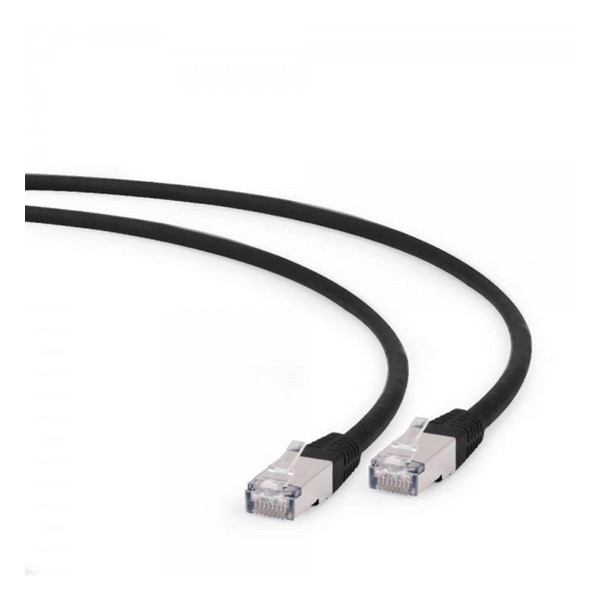 Патч-корд Cablexpert PP6A-LSZHCU-BK-1M Black S/FTP cat.6a, литий, 50u штекер з защіпкою