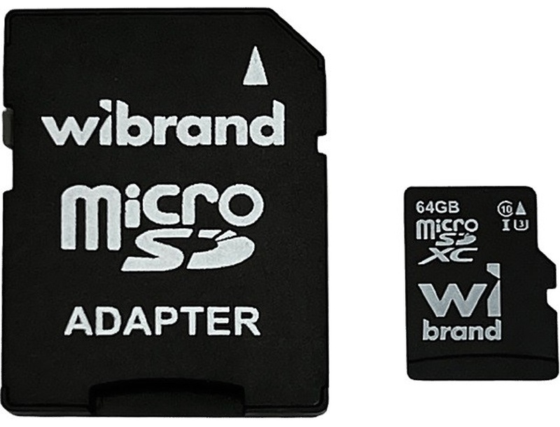 Карта памяті Wibrand microSDXC (UHS-1 U3) 64GB class 10 (adapter SD)