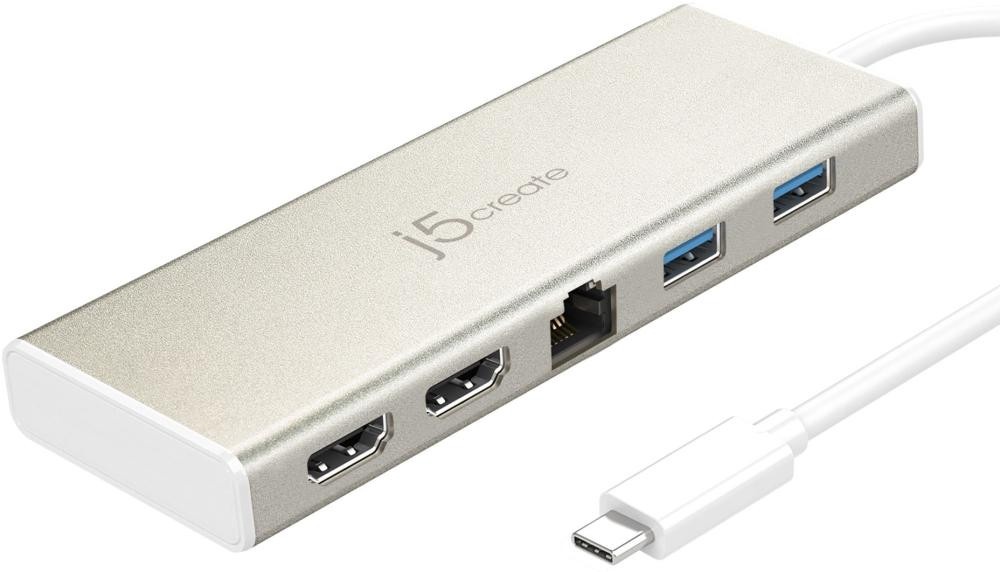 USB-хаб J5create JCD381-N, Type-C 6-в-1 Gray