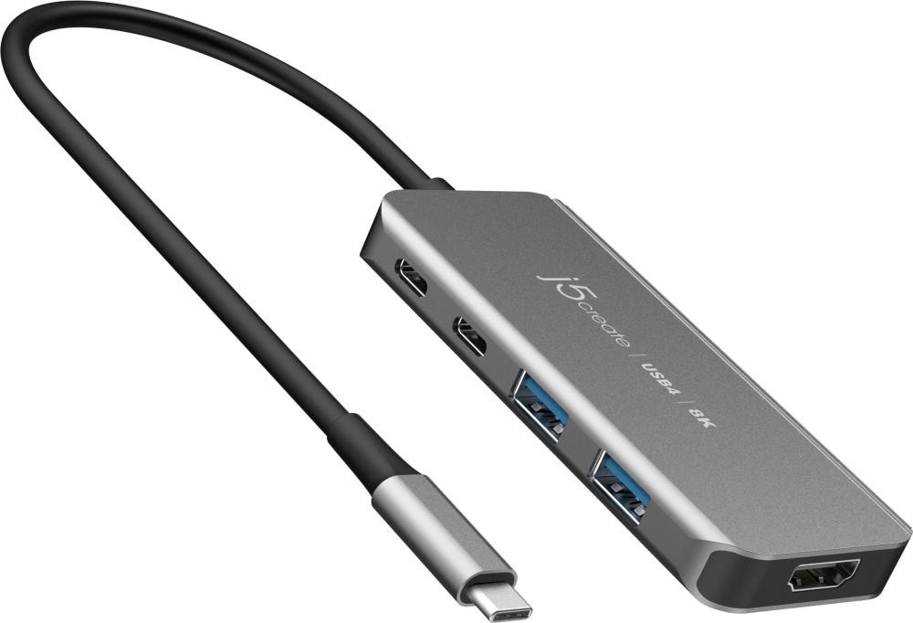 USB-хаб J5create JCH453-N, USB Type-C 5-в-1 Gray J5create - купити в Україні