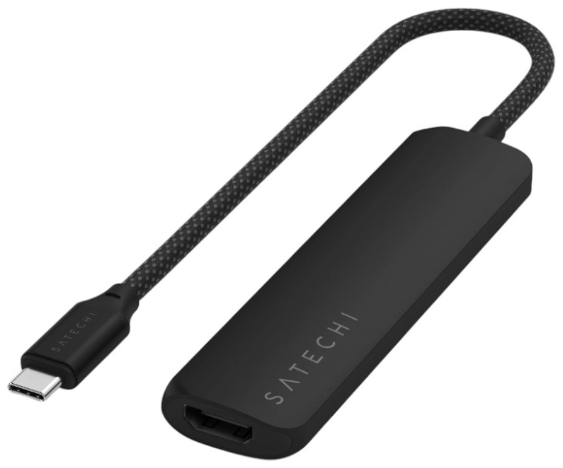USB-хаб Satechi 4-in-1 USB-C Slim Multiport Adapter 4K Black (ST-P4SK)