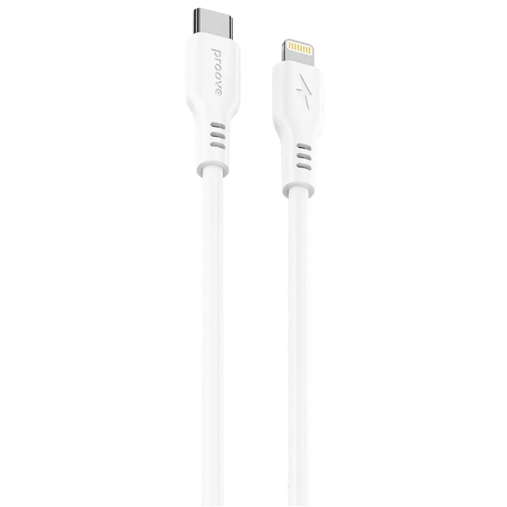 Дата-кабель Proove Rebirth Type-C (тато) to Lightning (тато) 27W (1m) White