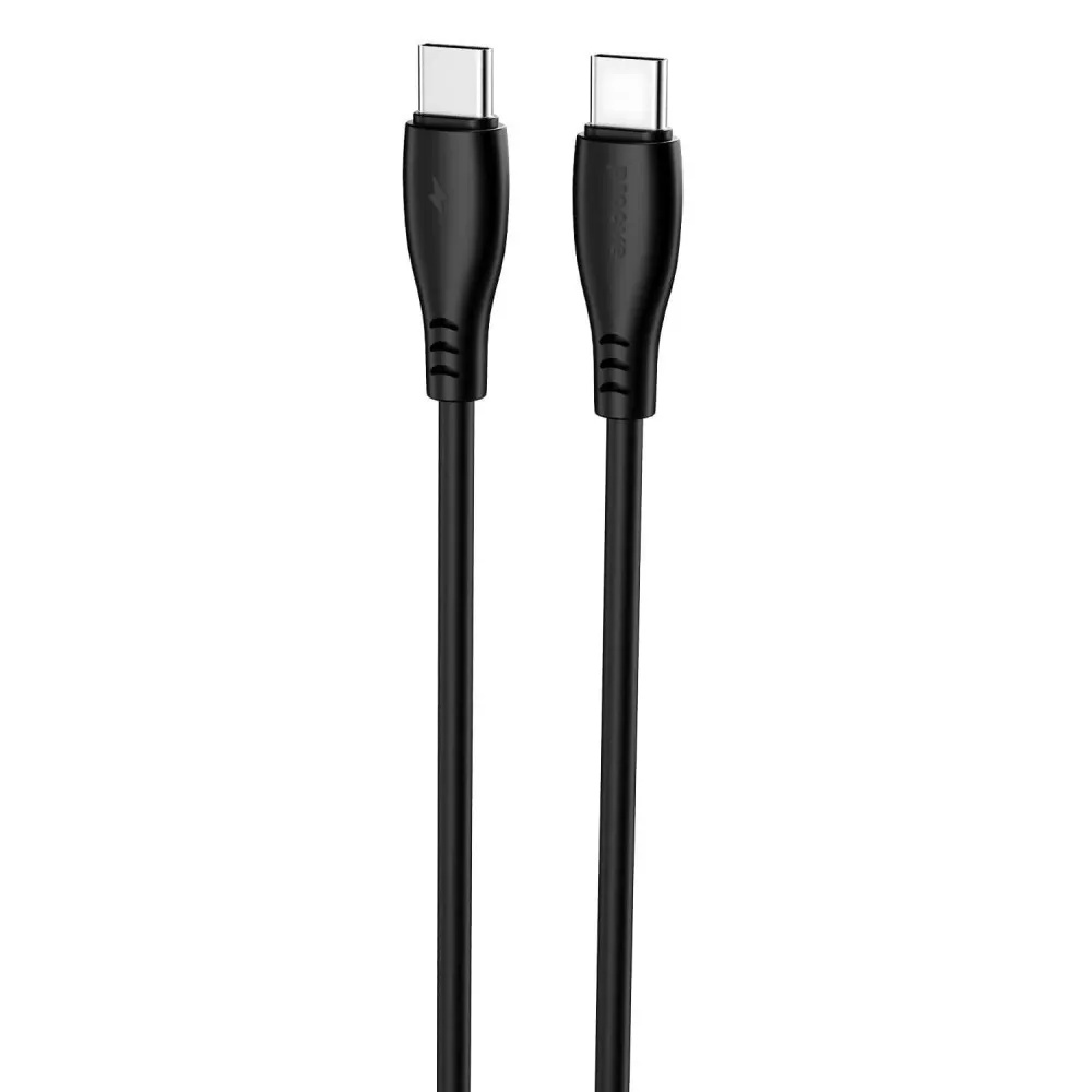 Дата-кабель Proove Simple Silicone USB Type-C (тато) to USB Type-C (тато) 60W (2m) Black