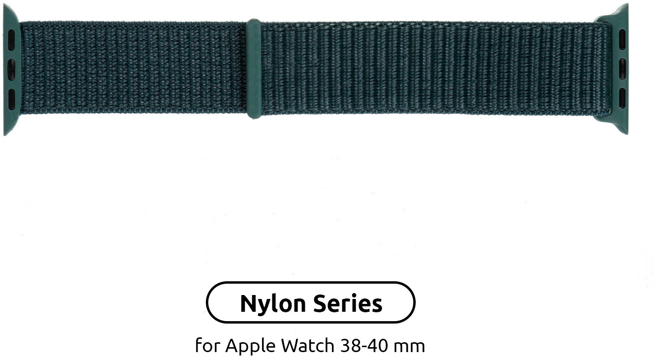 Ремінець для смарт-годинника ArmorStandart Nylon Band для Apple Watch All Series 38/40 mm Pine Green (ARM56842) Citron