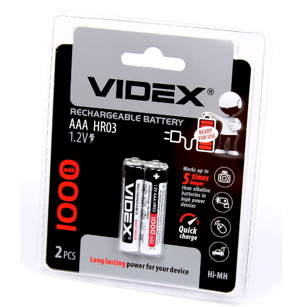 Акумулятор Videx HR03/AAA 1000 mah 2 шт