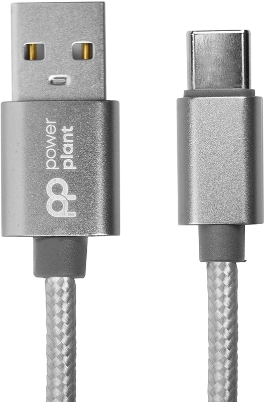 Дата-кабель PowerPlant CA912346 USB (тато) - USB Type-C (тато) 1 м Gray