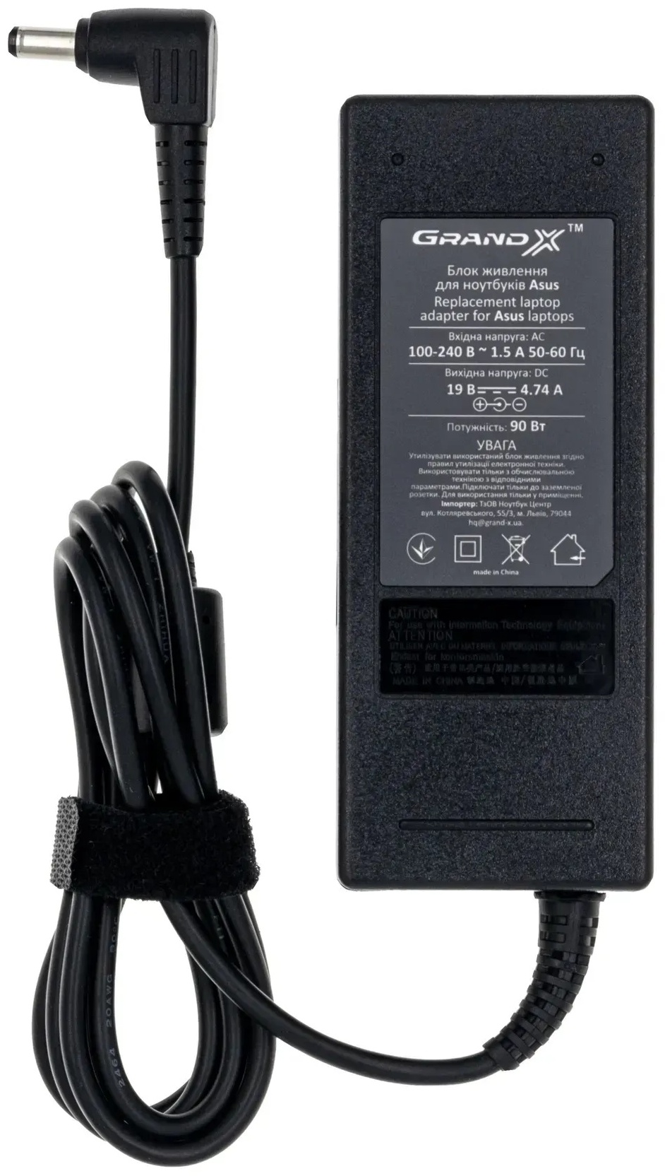Блок живлення для ноутбука Grand-X для Asus (ACASL90W)