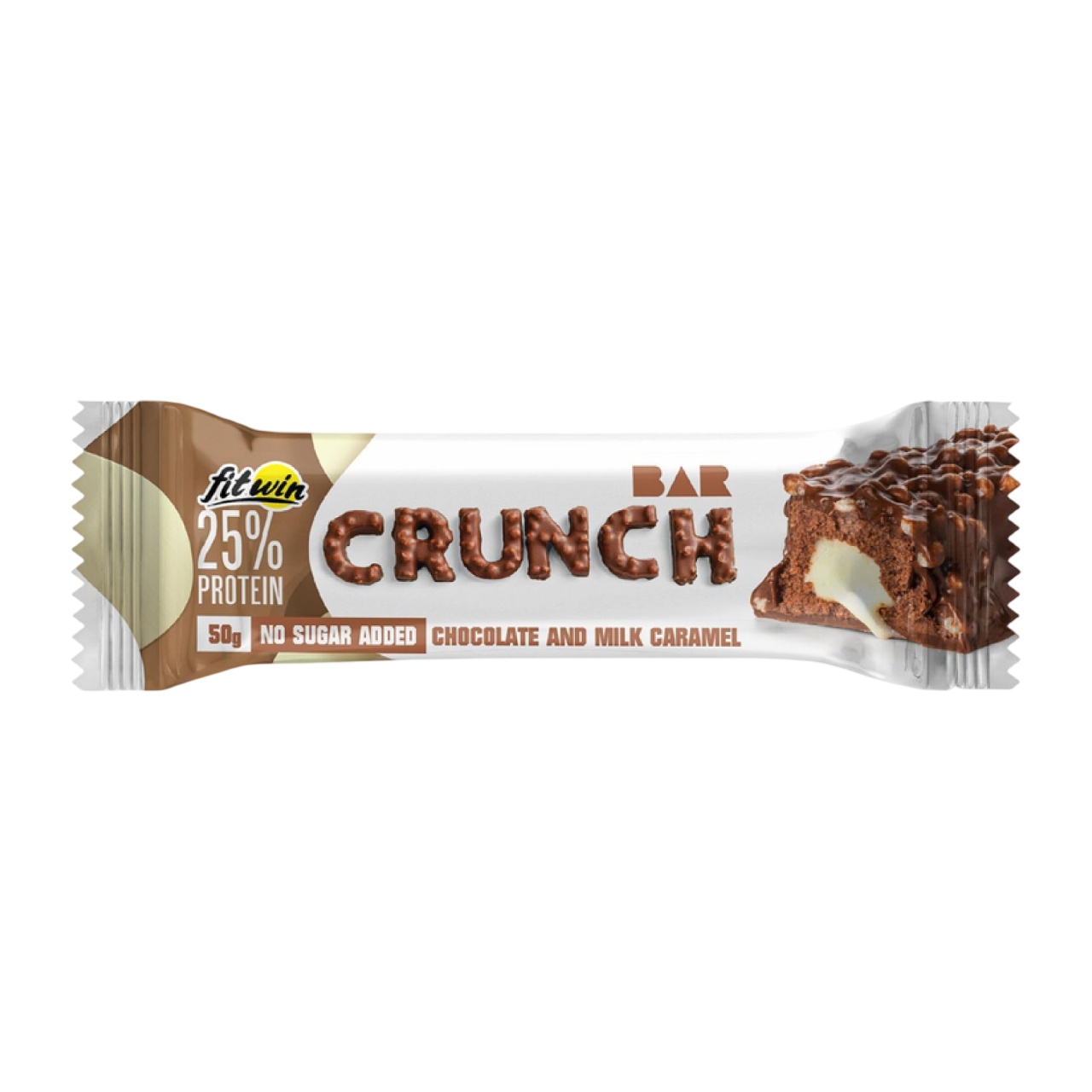 Протеїновий батончик FitWin Crunch Bar - 12x50g Chocolate and Milk Caramel FitWin - купити в Україні
