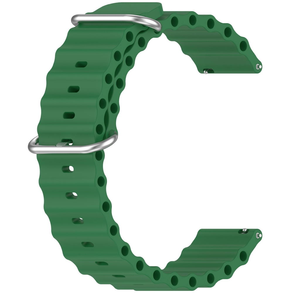 Ремінець для смарт-годинника BeCover Wave Style (20mm) для Huawei Watch GT 3/GT 2/GT 3 Pro (Ceramic) /Watch 2 (Sport) Green (714188)