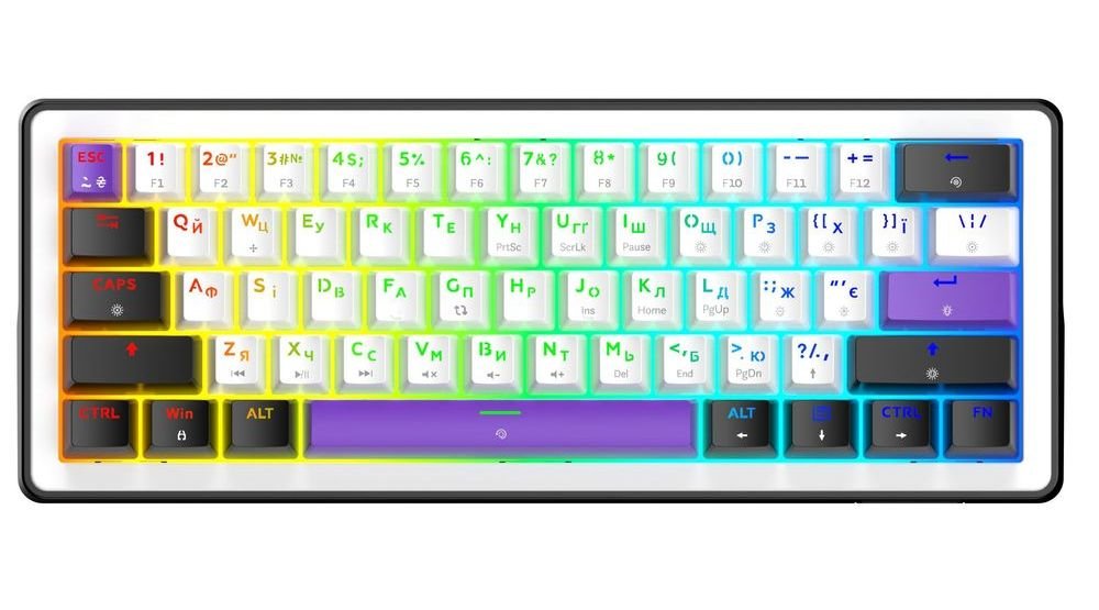 Клавіатура Hator HK60 Hellyberry Switch USB White Eng/Ukr