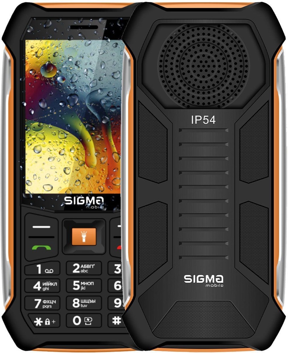 Кнопковий телефон Sigma mobile X-style 323 RAIN Black Orange