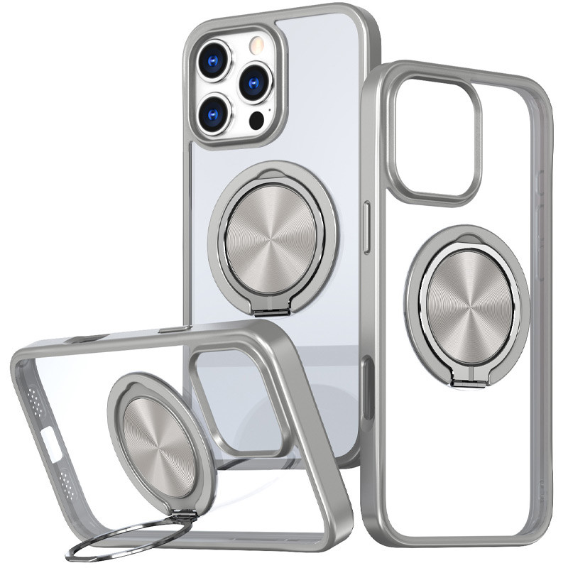 Чохол-накладка EpiK TPU + PC Metal Ring with MagSafe для Apple iPhone 16 Pro (6.3) Gray EpiK - купити в Україні