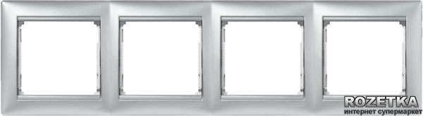 Рамка для вимикачів Legrand Valena 770154 Aluminium 4 поста, горизонтальна