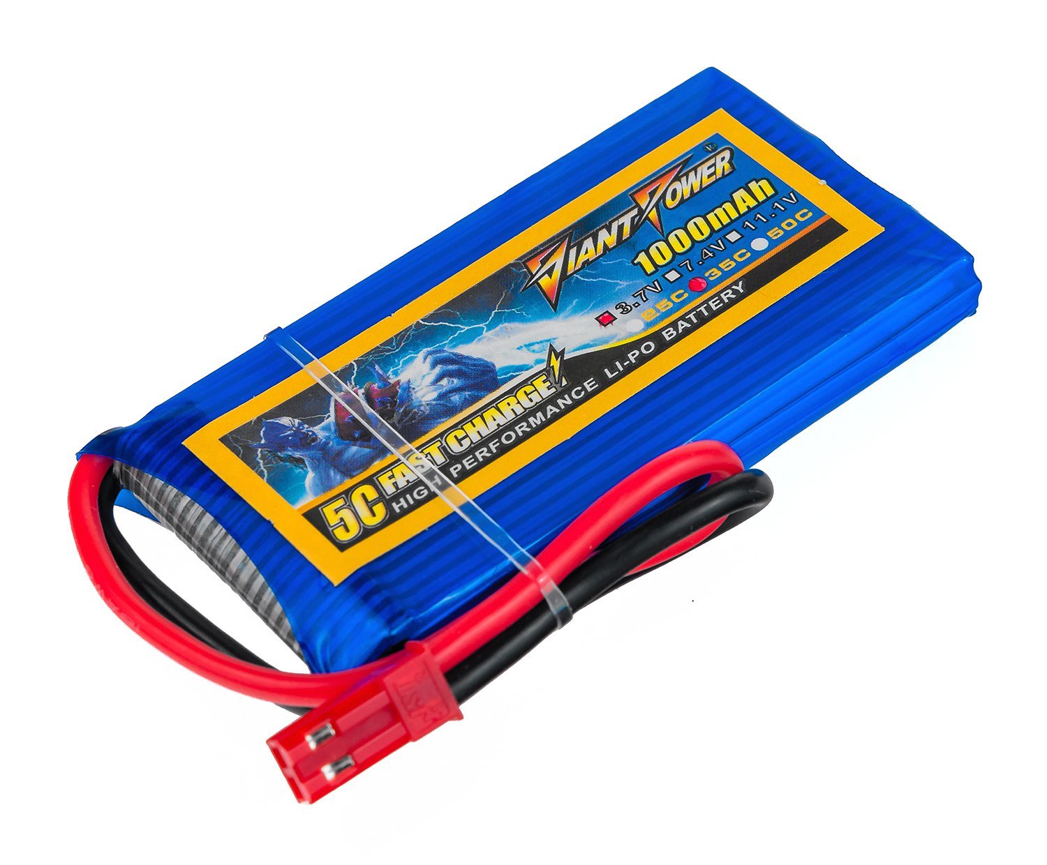 Акумулятор до радіокерованої моделі Dinogy DLC-1S1000E-JST LiPO 3,7 В 1000мАг 1S 35C 65х34х8мм 28г JST-SYP