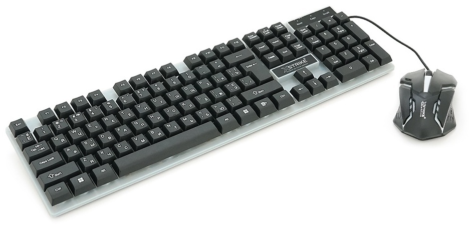 Комплект клавіатура та миша Xstrike X-1014 Black White USB