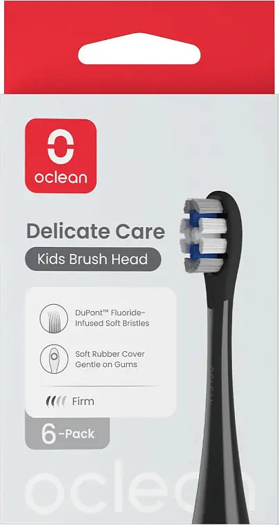 Насадка для електричної зубної щітки Oclean X Kids P3K8 6 шт Black (6970810557381)