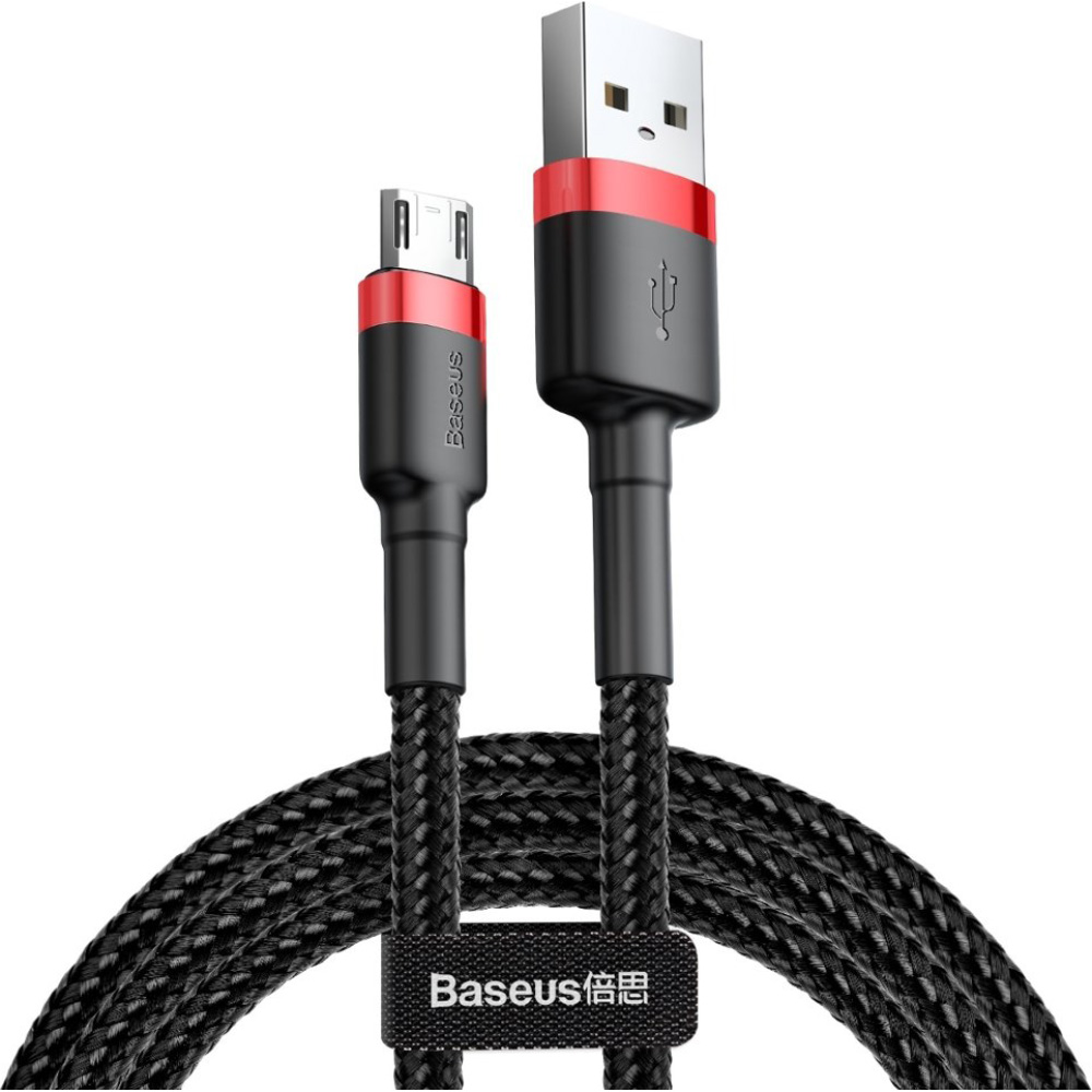 Дата-кабель Baseus Cafule CAMKLF-H91 3m USB (тато) - microUSB (тато) Black Red 2.0A Baseus - купити в Україні