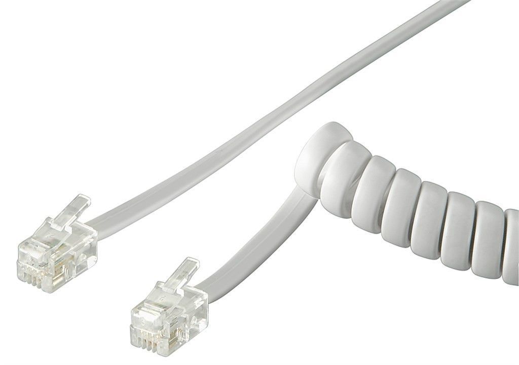 Кабель для телефону Goobay RJ10 M/M 2.0m 4P4C для трубки (спіраль), 75.05.0246