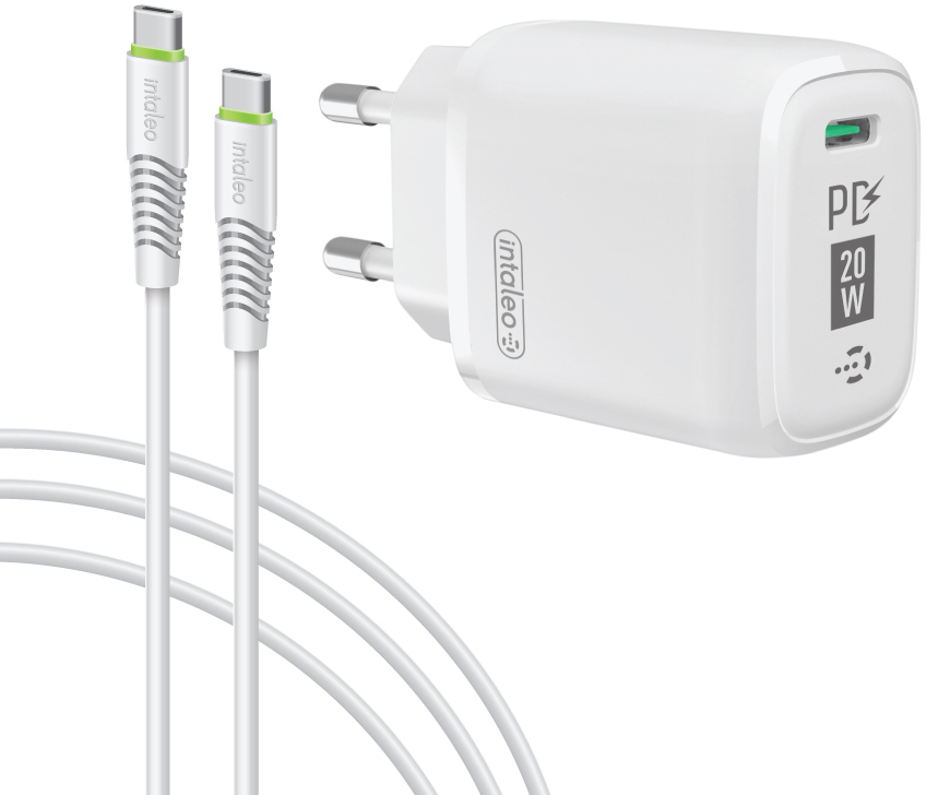 Мережевий зарядний пристрій для телефона Intaleo TCGQPD120T White