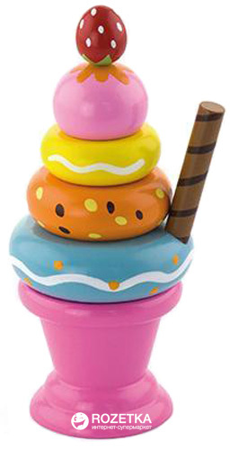 Іграшкові продукти Viga Toys Деревяна пірамідка-морозиво Рожева (51321)