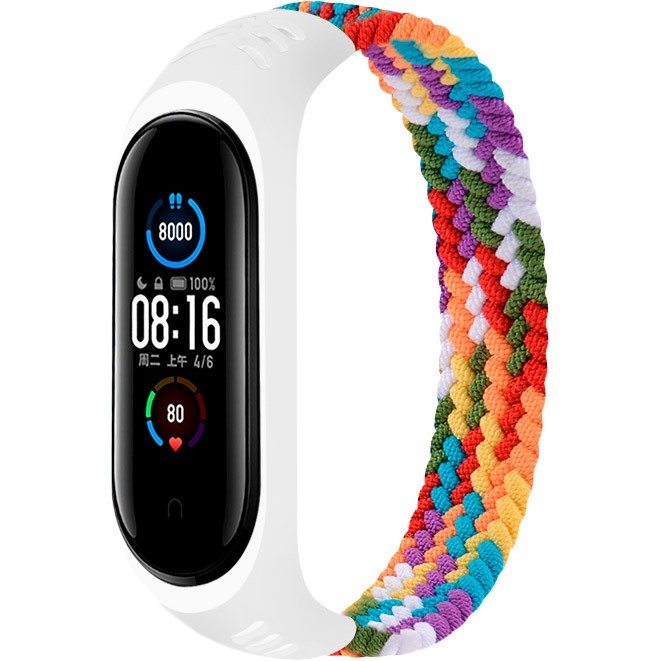Ремінець для фітнес-браслету BeCover Elastic Nylon Style для Xiaomi Mi Smart Band 5/Mi Smart Band 6 (Size L) Rainbow BeCover - купити в Україні