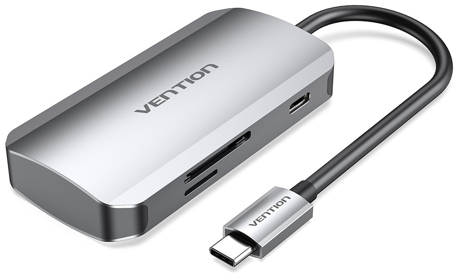 USB-хаб Vention TNHHB Hub 6-in-1 USB 3.1 Type-C  USB 3.0x3 / SD / TF / PD 100 W