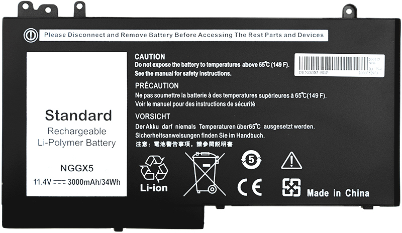 Акумулятор до ноутбука PowerPlant NB441235 Dell Latitude 12 Series NGGX5 11.4V/3000mAh/3Cells