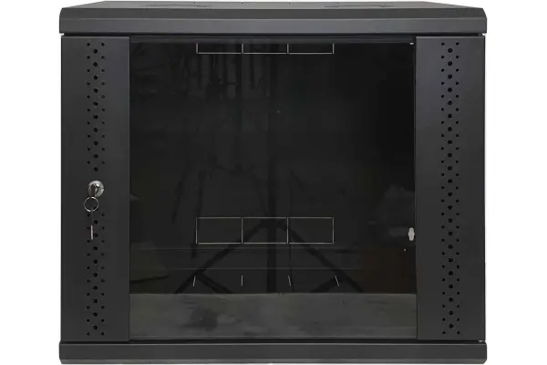 Шафа 9U, EServer 600х350х503 (Ш*Г*В), скло, чорна (ES-Е935B)